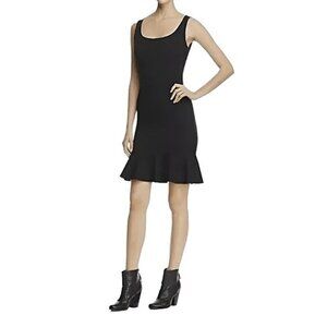 Anthro Three Dots ponte flutter hem flounce dress S